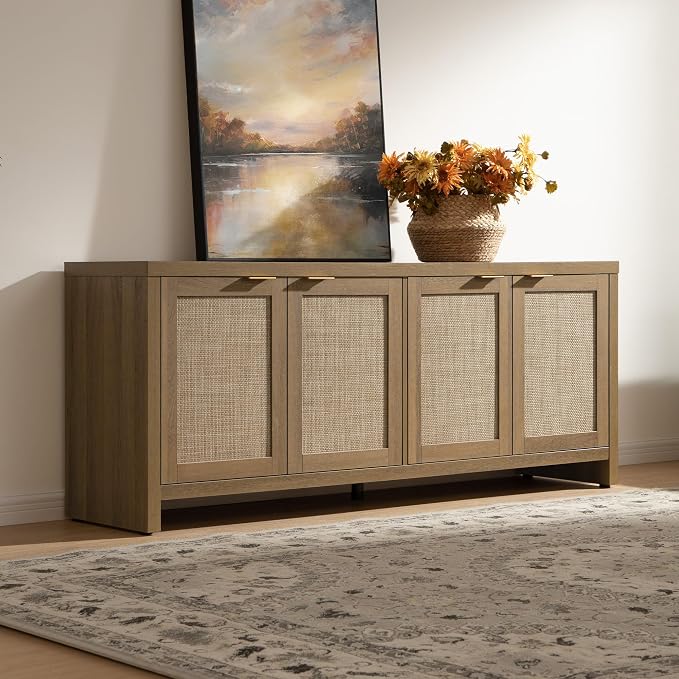 SICOTAS TV Stand for Living Room Boho Entertainment Center for Bedroom - Image 6