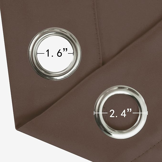 LEMOMO Chocolate Brown Thermal Blackout Curtains/52 x 72 Inch/Set of 2 Panels - Image 5