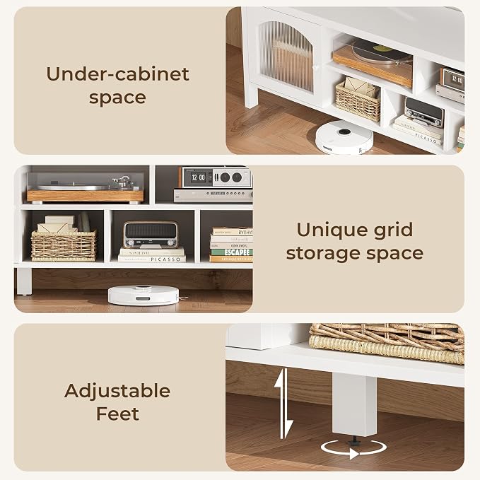 IRONCK TV Stand for 75 Inch TV, Modern Media TV Console - Image 8