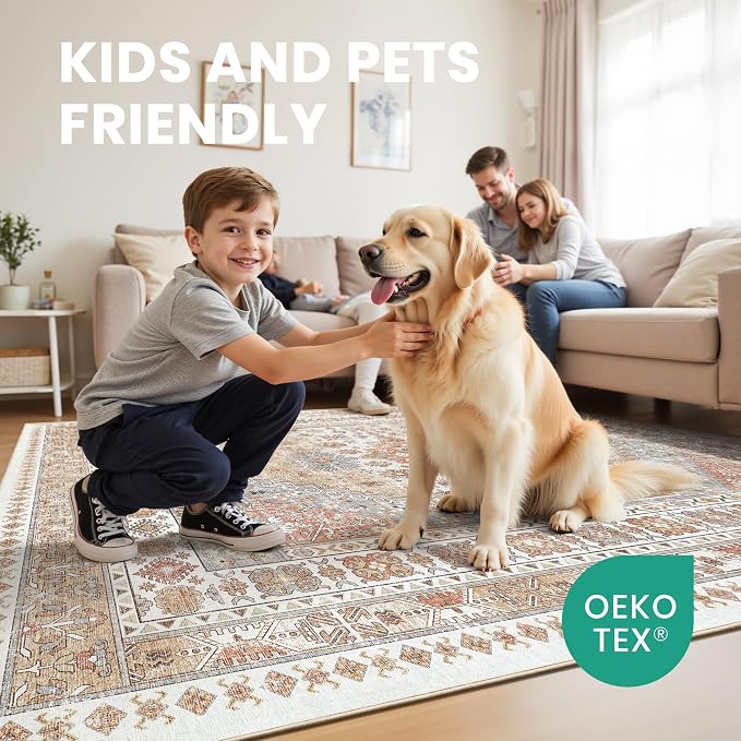 zesthome 10x12 Area Rugs, Stain Resistant Washable Rug, Ultra-Thin Rugs - Image 7