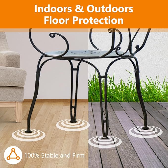 48-Pack Wrought Iron Patio Furniture Feet Caps 1-1/2 inch Round Plastic Outdoor - Image 5