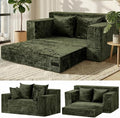 Loveseat Sofa Bed, Convertible Silky Velvet 5-in-1 Foldable Boneless Sleeper by AOLVDOW