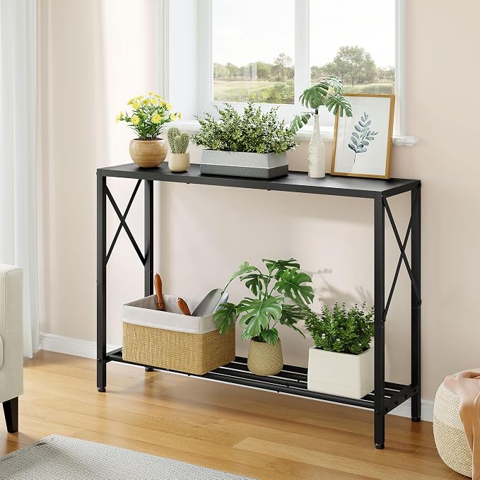Tajsoon Console Table, 2-Tier Entryway Table, 41.8”L Narrow Sofa Tables - Image 8