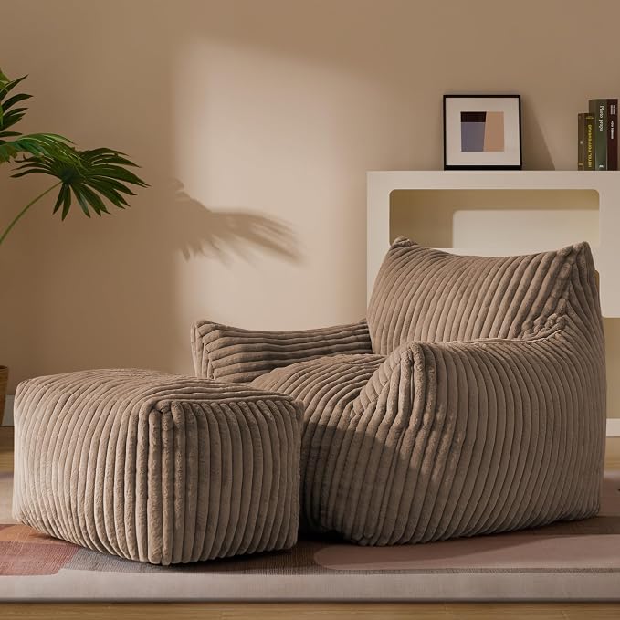 Gericco Oversized Bean Bag Chaise Lounge Chair Indoor by Gericco