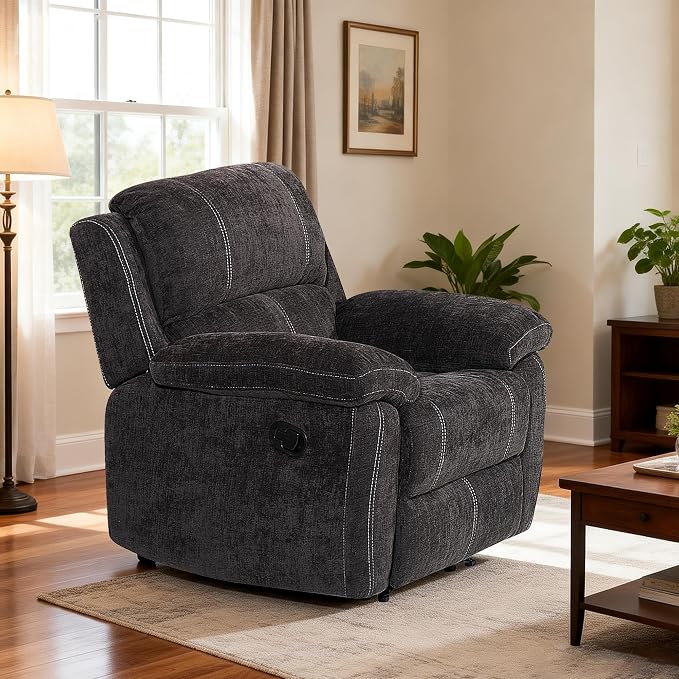 Betsy Furniture Modern Fabric Recliner Sofa Set, Loveseat w/Console, Recliner by BetsyFurniture