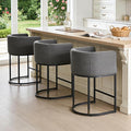 ClinQ 26" H Counter Height Bar Stools Set of 3, Modern Barrel Counter Stools by ExperienceExquisiteLife