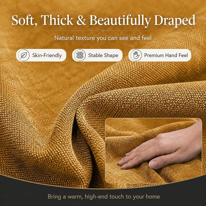 Mini Chenille Linen Blend Upholstery Fabric by the Yard, 57 Inch Wide Soft - Image 8