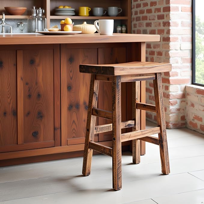Alaterre Furniture Durango 26-Inch Tall Industrial Wood Counter-Height Stool - Image 2