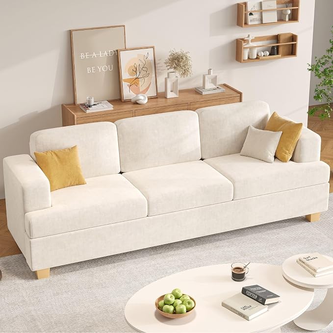 Apicizon 89" 3 Seater Modern Sofa, Chenille Couch - Image 9