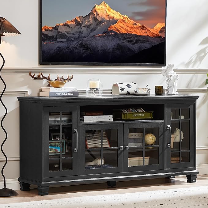 SAVOR LIFE Large Black Sideboard Buffet Cabinet - Image 5