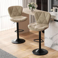 Nalupatio Modern Bar Stools Set of 2, Adjustable Faux Leather Upholstered by Nalupatio