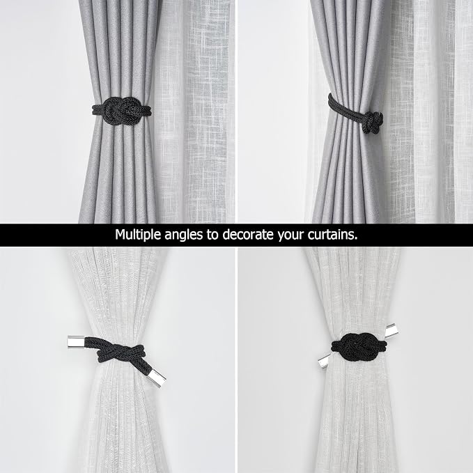 NICEEC 2 Pack Mini Magnetic Curtain Tiebacks Nordic Simple Style Drape Tie - Image 6