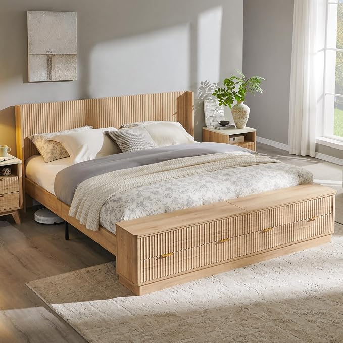 T4TREAM Fluted King Size Bed Frame by T4TREAMFurniture