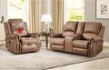 EBELLO 2-Piece Manual Recliner Sofa Set, Faux Leather Message Single Recliner by EBELLO