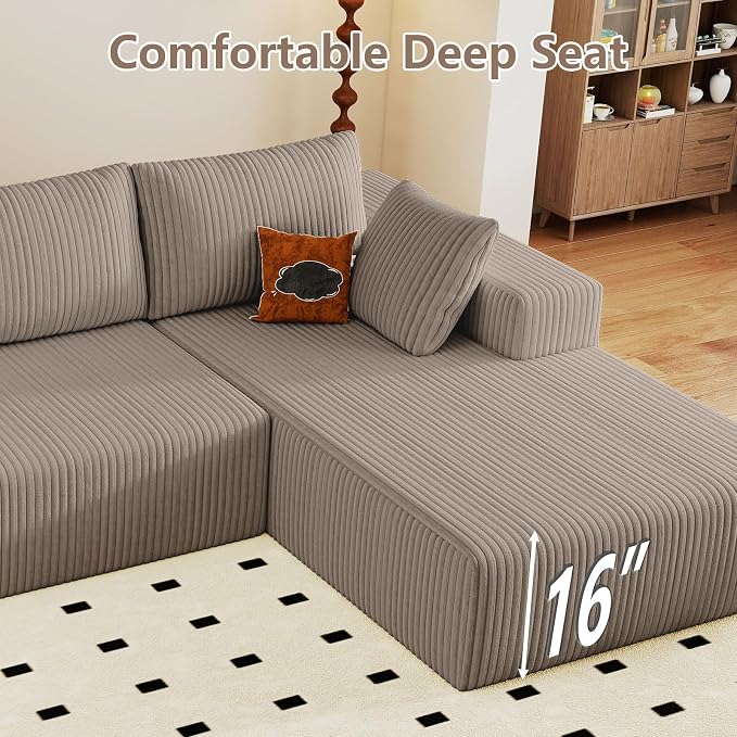 95" Cloud Sectional Couch U-Shaped Chaise - Image 8