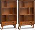 SIMPLIHOME Draper 35 inch Mid-Century Modern 6 Cubbie Bookcase by SimpliHome