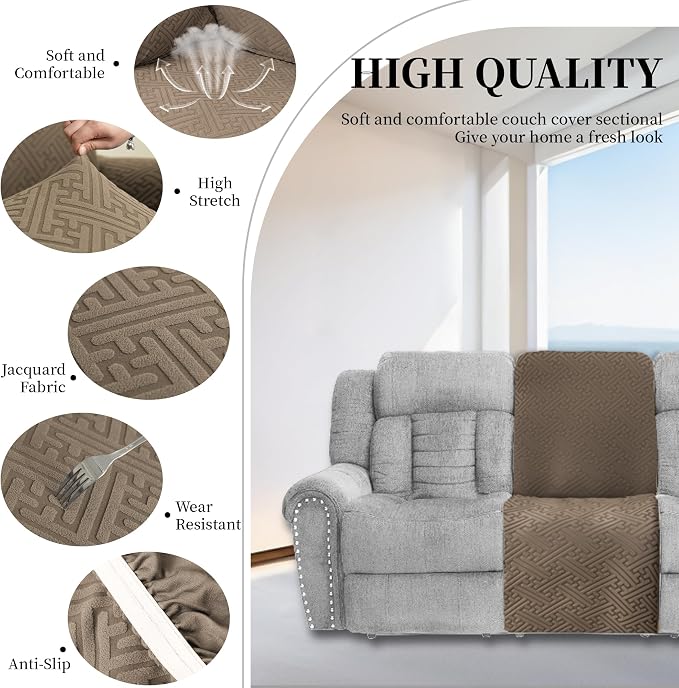 100% Waterproof Sectional Recliner Couch Covers - Image 5