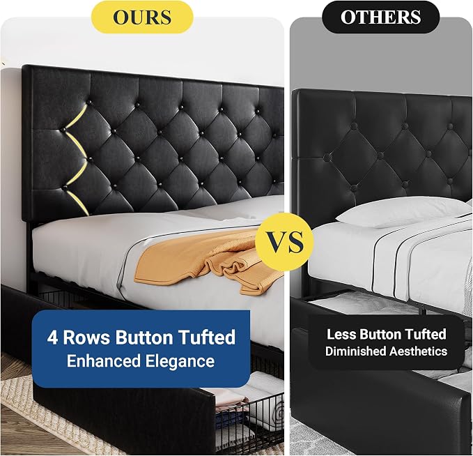 Allewie Upholstered Full Size Platform Bed Frame - Image 10