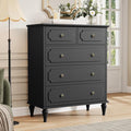 Black Dresser for Bedroom with 5 Drawers, Vintage Tall Dresser with Smooth by Home