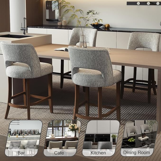 VKNOW Bar Stools Set of 4, Modern Counter Stools - Image 5