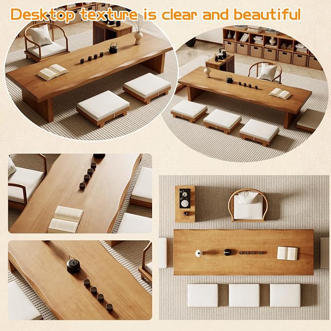 Solid Wood Low Coffee Tea Table - Image 4