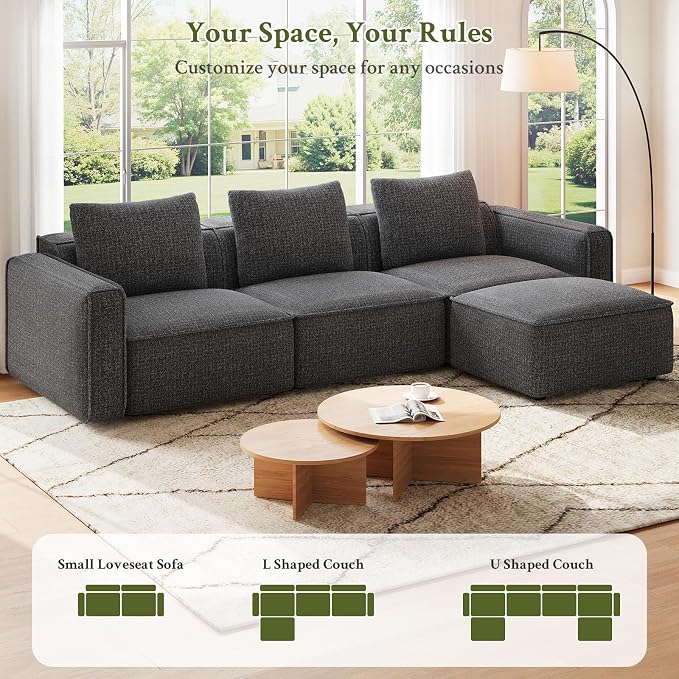 Welzona 75" loveseat Sofa, Comfy Chenille Love Seat, Wood Frame Small Couches - Image 9