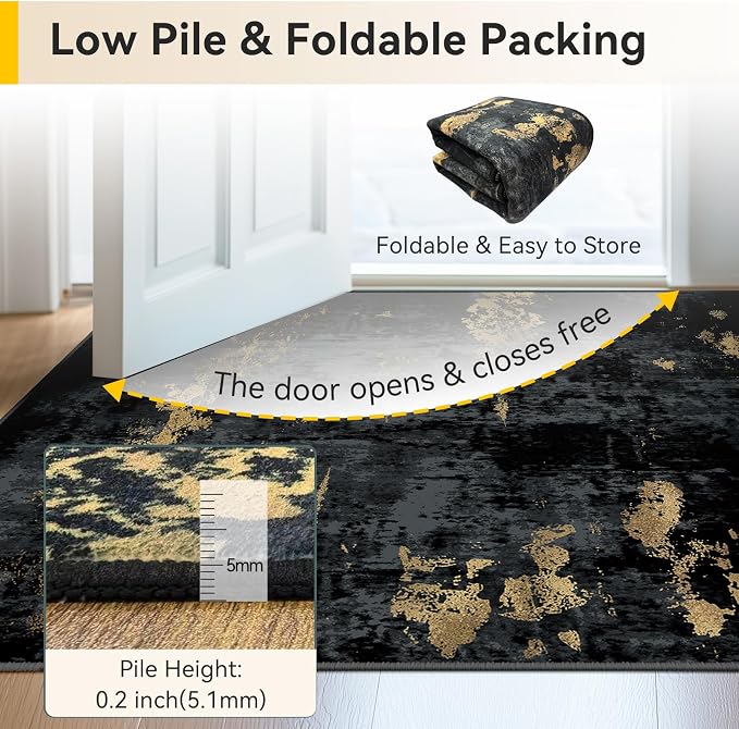 RELEANY Washable Area Rugs 10'x12' Non-Slip Modern Abstract Soft - Image 5