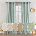 MIULEE Sea Green Linen Curtains 90 Inch Long by MIULEE