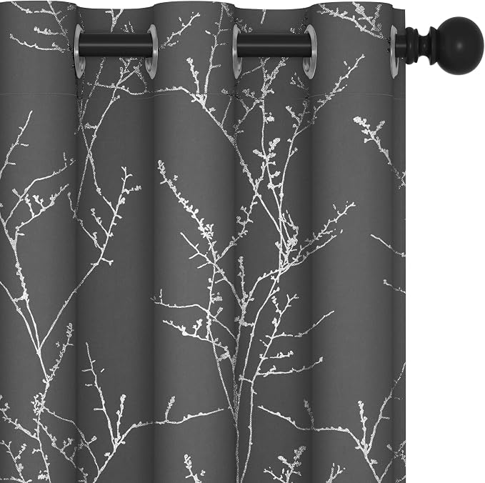 Deconovo Blackout Curtains Grey, Thermal Insulated Soundproof Drapes, 42 x 72 by Deconovo