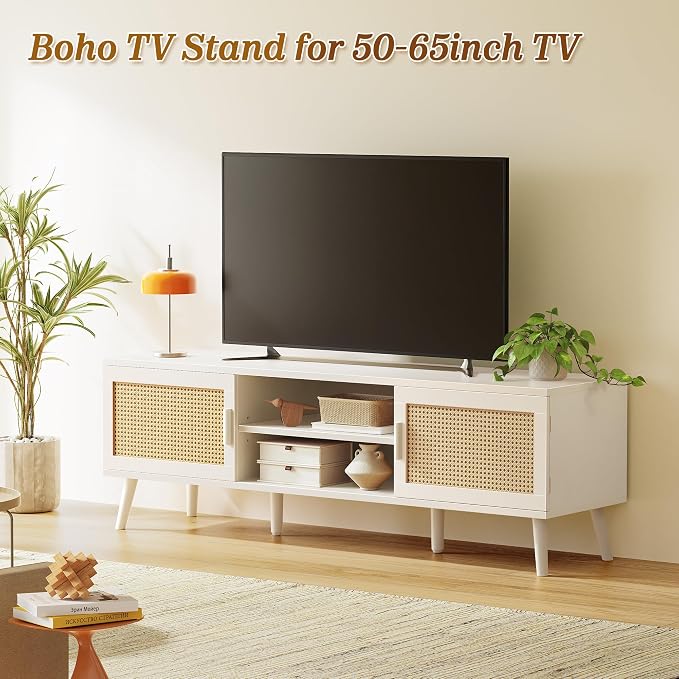 SUPERJARE TV Stand for 65 Inch TV, Entertainment Center - Image 2