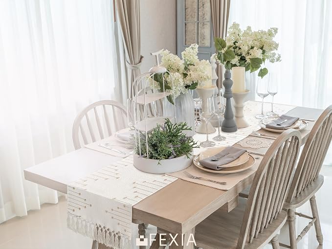 FEXIA Boho Table Runner with Tassels 72 Inches Long - Image 7