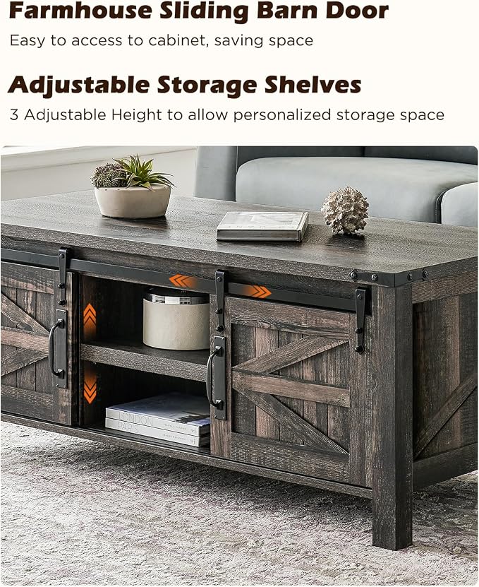 OKD 48" Farmhouse Lift Top Coffee Table - Image 6