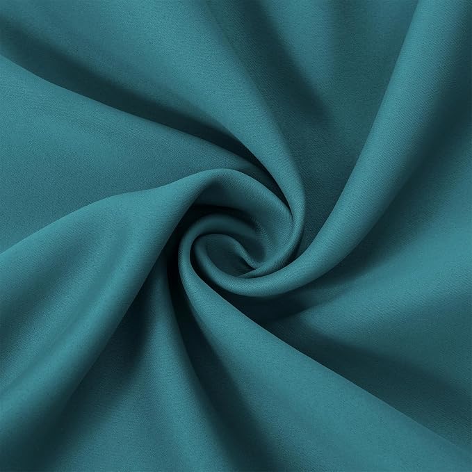 LEMOMO Sea Teal Blackout Curtains 40 x 63 Inch Length/Set of 2 Curtain - Image 5