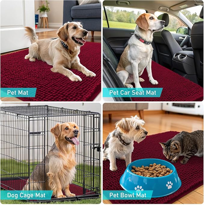 OLANLY Dog Door Mat for Muddy Paws 47x24, Absorbs Moisture and Dirt, Absorbent - Image 7