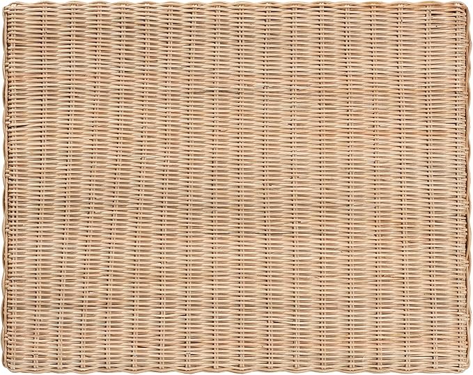Bali & pari Farica Modern Bohemian Natural Rattan and Mahogany Accent Bench - Image 7