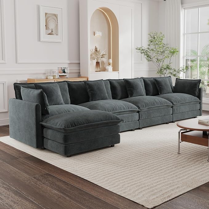 mikibama Modular Sectional Sofa, 146.5 Inch L Shaped Couch Set - Image 9
