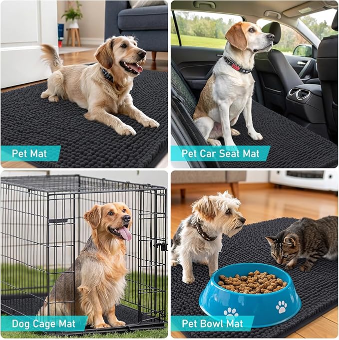 OLANLY Dog Door Mat for Muddy Paws 40x24, Absorbs Moisture and Dirt, Absorbent - Image 7