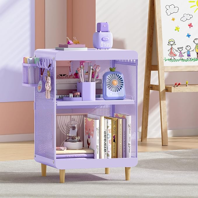 SYKIARIOL Kids Nightstand for Girls, Metal Bedside Table - Image 8