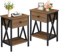 VECELO Nightstands Set of 2, Modern Bedside End Tables, Night Stands by VECELO