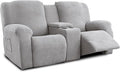 Recliner Loveseat Covers with Console, Stretch Geometric Strokes Jacquard by Unknown