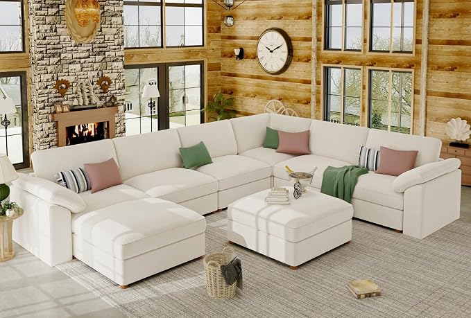 EASE MOOSE Oversized Sectional Modular Sofa，Comfty U Shape Sectional FSC by EASEMOOSE