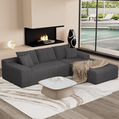 105" Convertible Sectional Couch by Unknown