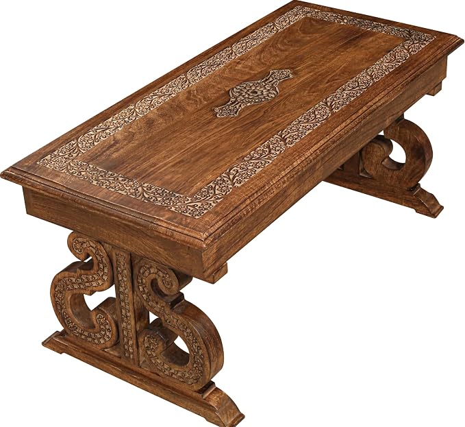 Lightnpro Handcrafted Mango Wood Rectangular Coffee Table - Image 7