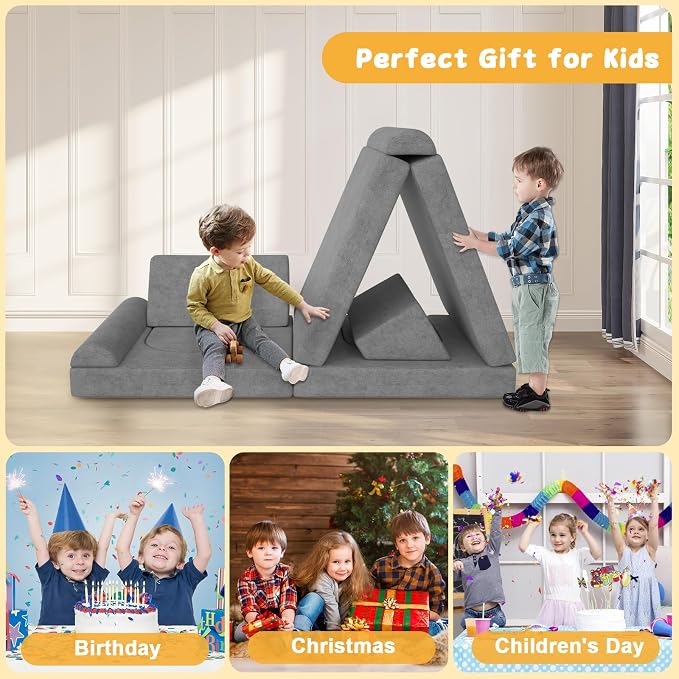 Modular Kids Play Couch 10PCS – Convertible Kids Sofa & Toddler Play Couch - Image 7