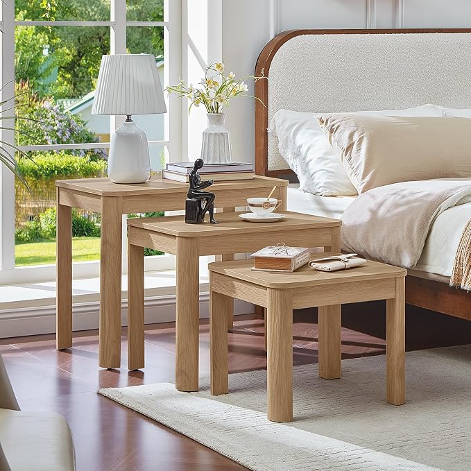 Joaxswe Farmhouse Nesting Tables Set of 3, Nesting Side Tables - Image 9