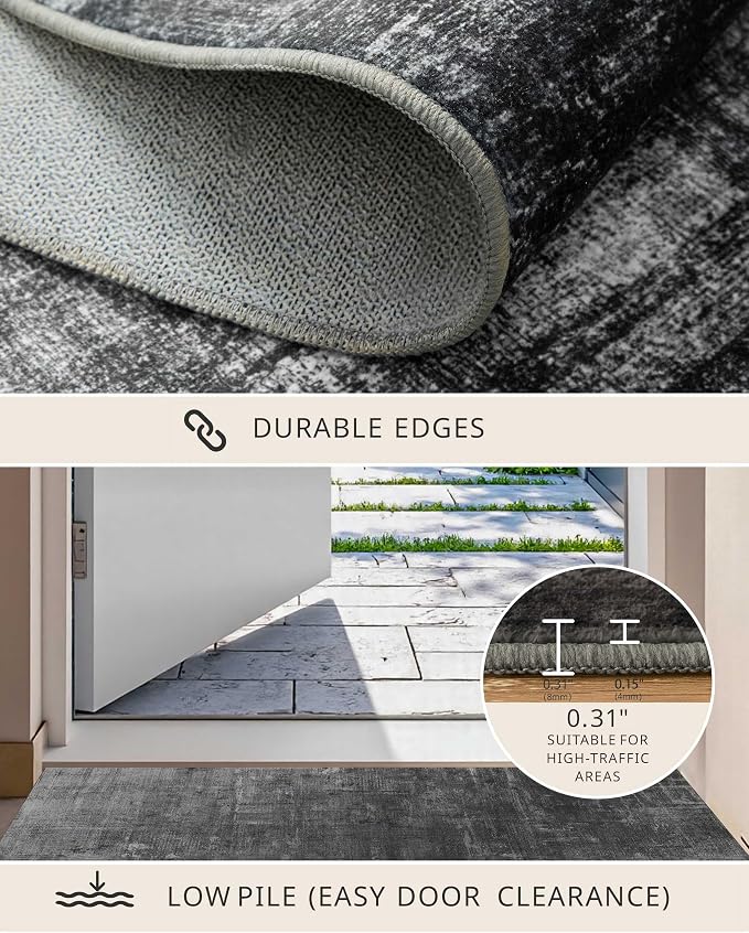 Latte&Fog 8x10 Area Rugs for Living Room, Large Modern Abstract Washable Rug - Image 6