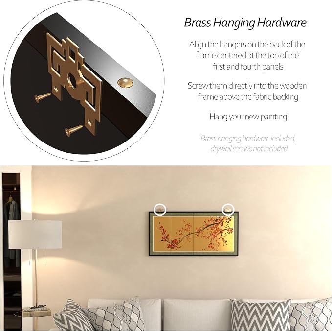Oriental Furniture Plum Tree on Gold Leaf - Image 4