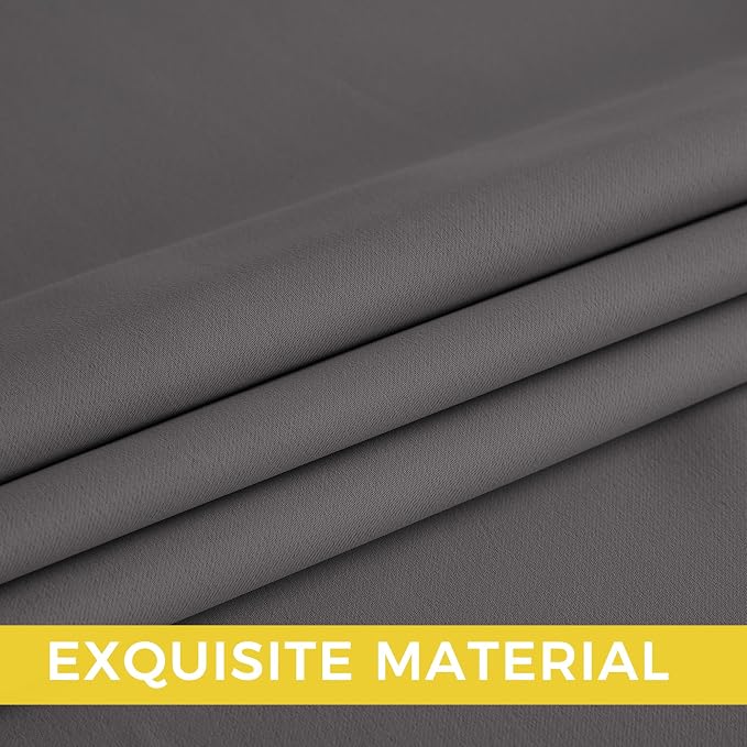 NICETOWN Room Darkening Draperies Curtains Panels, 2 Panels Grey W52 x L90 - Image 5