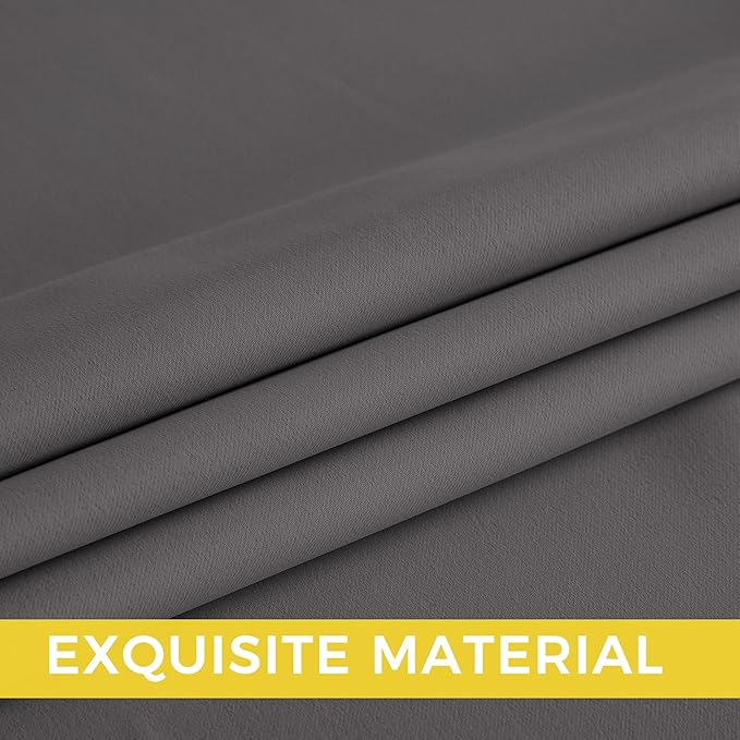 NICETOWN Room Darkening Draperies Curtains Panels, 2 Panels Grey W52 x L63 - Image 4