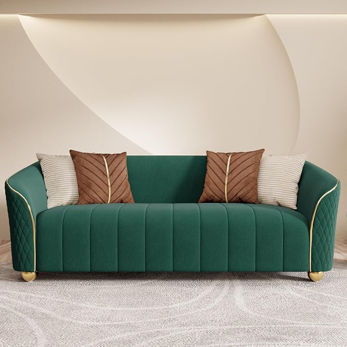 3-Piece Luxury Velvet Sofa Set for Living Room, Elegant Design Couch Set - Image 6